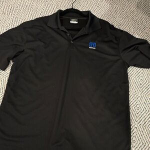 Nike Black Polo Shirt with Blue Logo